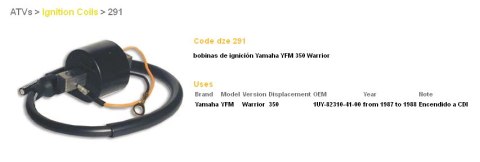 DZE CEWKA ZAPŁONOWA YAMAHA YFM 350 WARRIOR '87-'88 (OEM-1UY-82310-41-00) DZE CEWKA ZAPŁONOWA YAMAHA YFM 350 WARRIOR '87-'88 (OEM-1UY-82310-41-00)