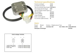 DZE REGULATOR NAPIĘCIA HONDA NX 650 DOMINATOR '88-'91 (SH532B) (31600-MN9-000)