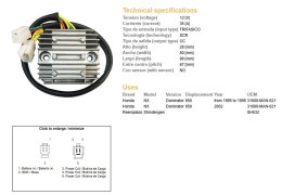 DZE REGULATOR NAPIĘCIA HONDA NX 650 DOMINATOR '95-'99; '02 (31600-MAN-621) (35A)