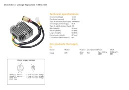 DZE REGULATOR NAPIĘCIA HONDA XRV 750 AFRICA TWIN '93-'03 (35A) (31600-MY1-003) (ESR672; RGU-125)