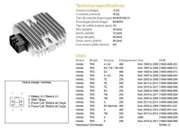 DZE REGULATOR NAPIĘCIA HONDA TRX 400EX SPORTRAX '99-'04; TRX 250 RECON '97-'11 (ESR585)