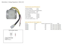 DZE REGULATOR NAPIĘCIA KAWASAKI KZ 200 '78-'79; KZ 300 '81-'82; KZ 400 '78-'79; KZ 650 '77-'79; KZ 750 '76-'79 (21066-1013/029) 