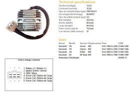 DZE REGULATOR NAPIĘCIA KAWASAKI VN 800 VULKAN '95-'05; VN 800 CLASSIC '96-'05; VN 800 DRIFTER '00-'06; ZX6R '98-'92 (35A) (ESR26