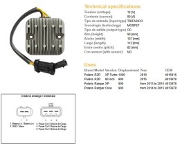 DZE REGULATOR NAPIĘCIA POLARIS RANGER 900 '13-'15; RZR 900/1000 '15 (50A) (4013978) (ESR829)