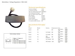 DZE REGULATOR NAPIĘCIA SUZUKI DR 650 '92-'95; VS 600 INTRUDER '96-'97; VS 800 INTRUDER '92-'04; VS 800 BOULEVARD '05-'09; VS 140
