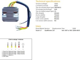 DZE REGULATOR NAPIĘCIA SUZUKI LT 230 QUAD RUNNER '87-93 (32800-49X51)