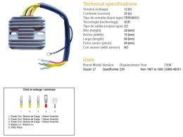 DZE REGULATOR NAPIĘCIA SUZUKI LT 230 QUAD RUNNER '87-93 (32800-49X51)