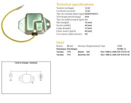 DZE REGULATOR NAPIĘCIA YAMAHA YFS 200 BLASTER '88-'06; YFZ 350 BANSHEE '88-'06 (SH588-12)