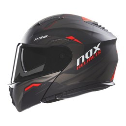 NOX KASK SZCZĘKOWY (FLIP-UP) Z BLENDĄ N968 ULTRA KOLOR CZARNY/CZERWONY MAT ROZMIAR L