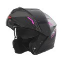 NOX KASK SZCZĘKOWY (FLIP-UP) Z BLENDĄ N968 ULTRA KOLOR CZARNY/RÓŻOWY MAT ROZMIAR XS