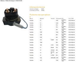 DZE PRZEKAŹNIK ROZRUSZNIKA YAMAHA XV 250 VIRAGO '95-'07; FZR 400/600/1000 '88-'95; FZ 600/700/750 '85-'88; TDM 850 '92-'93; FJ 1