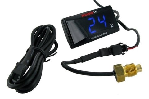KOSO WODOODPORNY WSKAŹNIK TEMPERATURY (TERMOMETR) SILNIKA SUPER SLIM KOLOR WYŚWIETLACZA NIEBIESKI (EL) KOSO WODOODPORNY WSKAŹNIK TEMPERATURY (TERMOMETR) SILNIKA SUPER SLIM KOLOR WYŚWIETLACZA NIEBIESKI (EL)