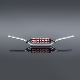 RENTHAL KIEROWNICA 7/8 CALA (22MM) MX HANDLEBAR SILVER VILLOPOTO / STEWART PADDED KOLOR SREBRNY Z GĄBKĄ