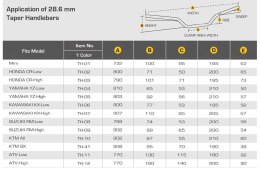 ACCEL KIEROWNICA ALUMINIOWA 28,6 MM TAPER MX ATV WYSOKA (T075-T6) ERGAL KOLOR TYTANOWY (SZER. 770MM, WYS. 160MM)