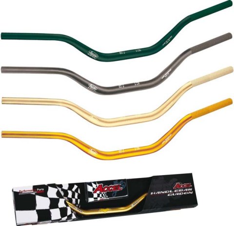ACCEL KIEROWNICA ALUMINIOWA 28,6 MM TAPER MX WZÓR HONDA CR NISKA (7075-T6) ERGAL KOLOR TYTANOWY (SZER. 800MM, WYS. 71MM) ACCEL KIEROWNICA ALUMINIOWA 28,6 MM TAPER MX WZÓR HONDA CR NISKA (7075-T6) ERGAL KOLOR TYTANOWY (SZER. 800MM, WYS. 71MM)