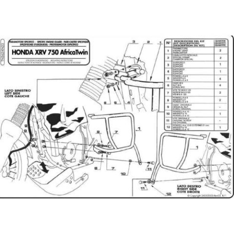 KAPPA GMOLE OSŁONY SILNIKA HONDA XRV 750 AFRICA TWIN (TN362) CZARNE KAPPA GMOLE OSŁONY SILNIKA HONDA XRV 750 AFRICA TWIN (TN362) CZARNE