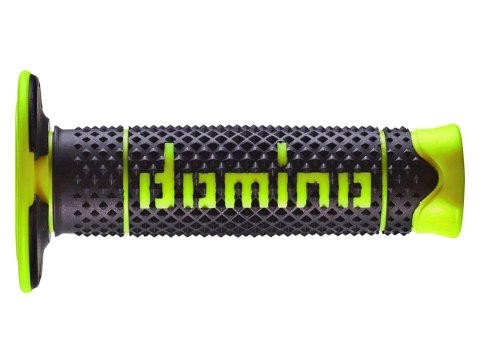 DOMINO MANETKI (GRIPY) OFF ROAD PYRAMID DWUSKŁADNIKOWE KOLOR CZARNY/ŻÓŁTY FLUO DOMINO MANETKI (GRIPY) OFF ROAD PYRAMID DWUSKŁADNIKOWE KOLOR CZARNY/ŻÓŁTY FLUO