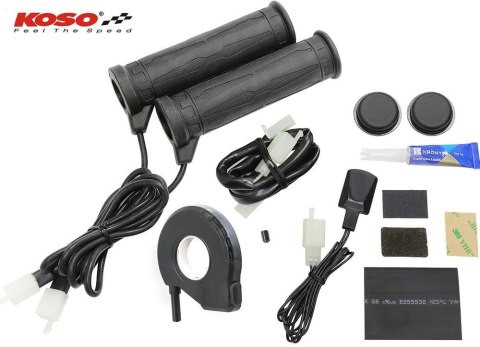 KOSO MANETKI PODGRZEWANE ZE STEROWNIKIEM I PODGRZEWACZEM KCIUKA ATV/SKUTER ŚNIEŻNY (22MM + 22MM, 7/8 CALA + 7/8 CALA) DŁUGOŚĆ 13 KOSO MANETKI PODGRZEWANE ZE STEROWNIKIEM I PODGRZEWACZEM KCIUKA ATV/SKUTER ŚNIEŻNY (22MM + 22MM, 7/8 CALA + 7/8 CALA) DŁUGOŚĆ 13
