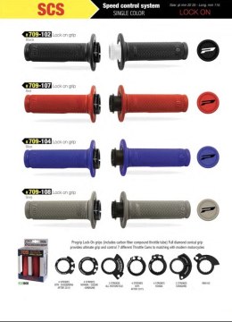PROGRIP MANETKI PG709 OFF ROAD Z BLOKADĄ SCS LOCK-ON + 6 ADAPTERÓW ROLGAZU (22+25MM) KOLOR NIEBIESKI (709-104)