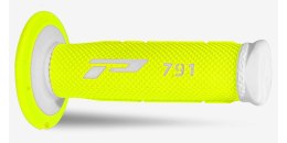 PROGRIP MANETKI PG791 OFF ROAD (22+25MM, DŁ.115MM) KOLOR BIAŁY / ŻÓŁTY FLUO (DWUSKŁADNIKOWE) (791-244) (PG791WH/YLF)