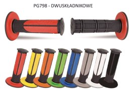 PROGRIP MANETKI PG798 OFF ROAD (22+25MM, DŁ.115MM) KOLOR CZARNY POMARAŃCZOWY (DWUSKŁADNIKOWE HALF WAFFLE) (798-144) (PG798BK/OR)