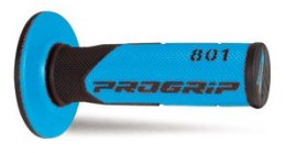 PROGRIP MANETKI PG801 OFF ROAD (22+25MM, DŁ.115MM) KOLOR CZARNY/JASNY NIEBIESKI (DWUSKŁADNIKOWE) (PG801) (801-286)