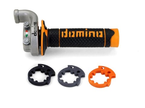 DOMINO ROLGAZ KOMPLETNY Z MANETKAMI OFF ROAD KTM/HUSQVARNA/GASGAS 4T (SREBRNA OBUDOWA) KOLOR CZARNY/POMARAŃCZOWY DOMINO ROLGAZ KOMPLETNY Z MANETKAMI OFF ROAD KTM/HUSQVARNA/GASGAS 4T (SREBRNA OBUDOWA) KOLOR CZARNY/POMARAŃCZOWY
