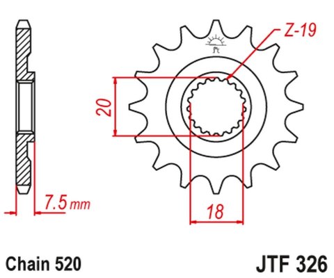 JT ZĘBATKA PRZEDNIA 340 12 HONDA CR 125 '87-'03 (34012JT) (ŁAŃC. 520) JT ZĘBATKA PRZEDNIA 340 12 HONDA CR 125 '87-'03 (34012JT) (ŁAŃC. 520)