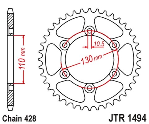 JT ZĘBATKA TYLNA 1494 56 KAWASAKI NINJA 125/Z 125 '19 (JTR1494.56)* (ŁAŃC. 428) JT ZĘBATKA TYLNA 1494 56 KAWASAKI NINJA 125/Z 125 '19 (JTR1494.56)* (ŁAŃC. 428)