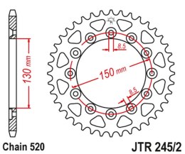 JT ZĘBATKA TYLNA 270 50 HONDA XR 250R '84-'85 (27050JT) (ŁAŃC. 520)