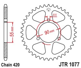 JT ZĘBATKA TYLNA 4575 47 RIEJU 50 RS2 MATRIX/PRO '03-09' NAKED '04-09 (457547JT) (ŁAŃC.420)