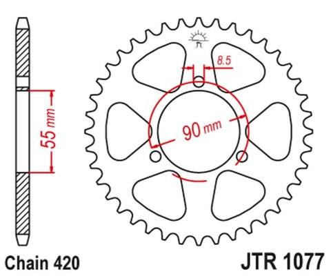 JT ZĘBATKA TYLNA 4575 47 RIEJU 50 RS2 MATRIX/PRO '03-09' NAKED '04-09 (457547JT) (ŁAŃC.420) JT ZĘBATKA TYLNA 4575 47 RIEJU 50 RS2 MATRIX/PRO '03-09' NAKED '04-09 (457547JT) (ŁAŃC.420)