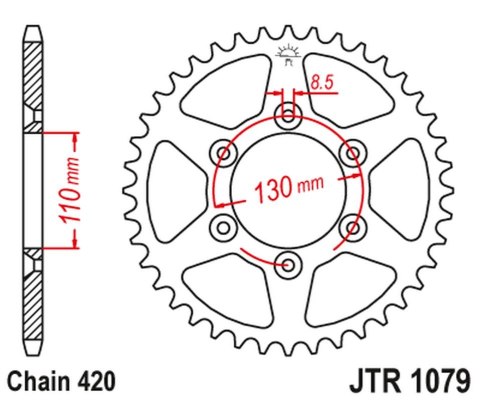JT ZĘBATKA TYLNA CPI 50SM '06-12 (JTR107962) (ŁAŃC. 520) JT ZĘBATKA TYLNA CPI 50SM '06-12 (JTR107962) (ŁAŃC. 520)