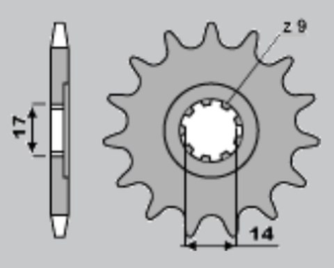 CHT ZĘBATKA PRZEDNIA 210 14 CAGIVA MITO 50 99, PRIMA SUPER CITY 50 92-96 (708-14) CHT ZĘBATKA PRZEDNIA 210 14 CAGIVA MITO 50 99, PRIMA SUPER CITY 50 92-96 (708-14)