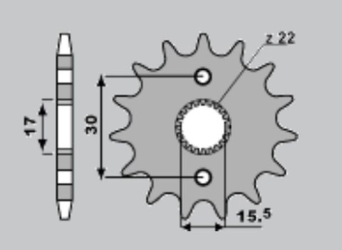 CHT ZĘBATKA PRZEDNIA 332 15 HONDA CR 80/85 86-07(JTF1256.15) (273-15) (ŁAŃC.420) CHT ZĘBATKA PRZEDNIA 332 15 HONDA CR 80/85 86-07(JTF1256.15) (273-15) (ŁAŃC.420)