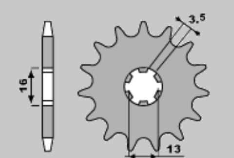 CHT ZĘBATKA PRZEDNIA 415 11 SUZUKI TS 50, YAMAHA DT50 MX/RD50MX (562-12) CHT ZĘBATKA PRZEDNIA 415 11 SUZUKI TS 50, YAMAHA DT50 MX/RD50MX (562-12)