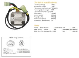 DZE REGULATOR NAPIĘCIA ARCTIC CAT 650 '04-'06 (OEM-0430-035, 0430-046) 12V35A