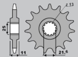 JR ZĘBATKA PRZEDNIA 2142 15 YAMAHA R6 '06-'09 (-1)