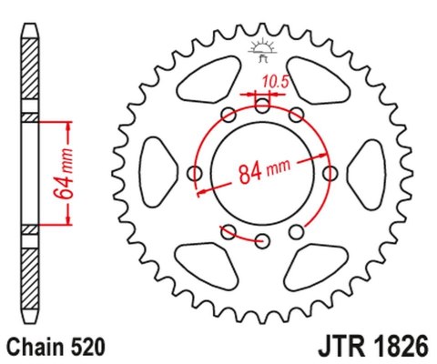 JT ZĘBATKA TYLNA 4302 46 SUZUKI VAN VAN RV 200 '16-'19 (430246JT) (ŁAŃC. 520) JT ZĘBATKA TYLNA 4302 46 SUZUKI VAN VAN RV 200 '16-'19 (430246JT) (ŁAŃC. 520)