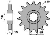 PBR ZĘBATKA PRZEDNIA 155 14 18NC (ŁAŃC. 415)