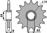 PBR ZĘBATKA PRZEDNIA 2097 14 18NC MV AUGUSTA 750 F4 (ŁAŃC. 520)