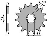PBR ZĘBATKA PRZEDNIA 415 12 18NC YAMAHA RD 50 MX (ŁAŃC. 420)