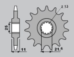 PBR ZĘBATKA PRZEDNIA 442 17 18NC (ŁAŃC. 532)