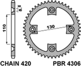 PBR ZĘBATKA TYLNA 4306 55 HONDA CR 80/85 (JTR215.55)* (ŁAŃC. 420)