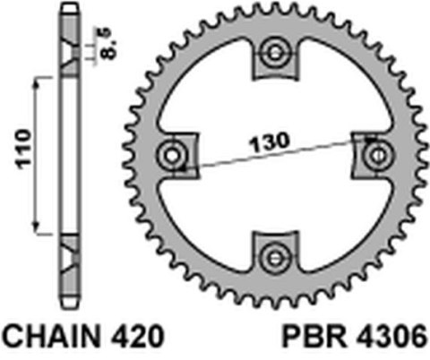 PBR ZĘBATKA TYLNA 4306 55 HONDA CR 80/85 (JTR215.55)* (ŁAŃC. 420) PBR ZĘBATKA TYLNA 4306 55 HONDA CR 80/85 (JTR215.55)* (ŁAŃC. 420)