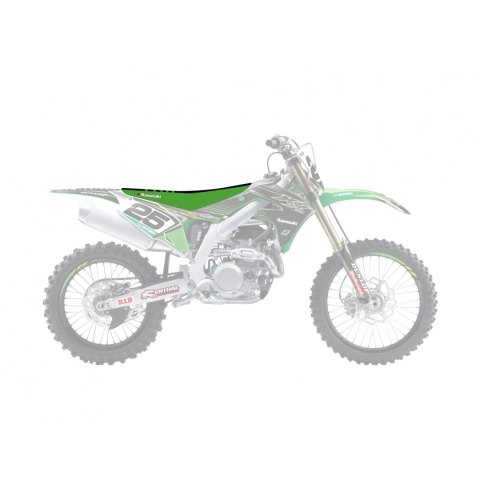 BLACKBIRD POKROWIEC / POSZYCIE NA SIEDZENIE KAWASAKI KXF 250 '21-'23, KXF 450 '19-'23 DOUBLE GRIP 3 KOLOR ZIELONY CZARNY BLACKBIRD POKROWIEC / POSZYCIE NA SIEDZENIE KAWASAKI KXF 250 '21-'23, KXF 450 '19-'23 DOUBLE GRIP 3 KOLOR ZIELONY CZARNY