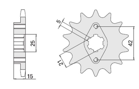 CHT ZĘBATKA PRZEDNIA 7003 15 DUCATI PANTAH 350 500/650 81-82 (492-15) CHT ZĘBATKA PRZEDNIA 7003 15 DUCATI PANTAH 350 500/650 81-82 (492-15)