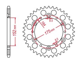 GROSSKOPF WYPRZEDAŻ ZĘBATKA TYLNA ALUMINIOWA KOLOR NIEBIESKI 856 51 YAMAHA YZ 125 '89-'92, WR 250 '90-'93, YZ 250 '90-93 (JTR853