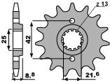 PBR ZĘBATKA PRZEDNIA 523 14 18NC KAWASAKI EL 250 (88-04) KLX 250 06-10 (JTF516.14) (ŁAŃC. 520)