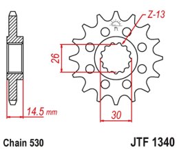 JT ZĘBATKA PRZEDNIA 1340 18 HONDA CB 1100 SA / EX '14-'19, CB 1100 RS 17-'20 (JTF1340.18) (ŁAŃC. 530)